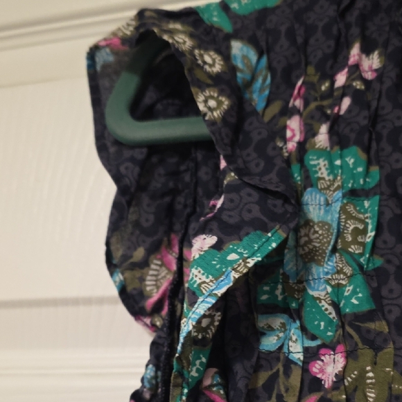 Lane Bryant Navy Floral Blouse with Ruffle Sleeves - Picture 5 of 5